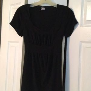 Low cut, black, tie-back dress shirt
